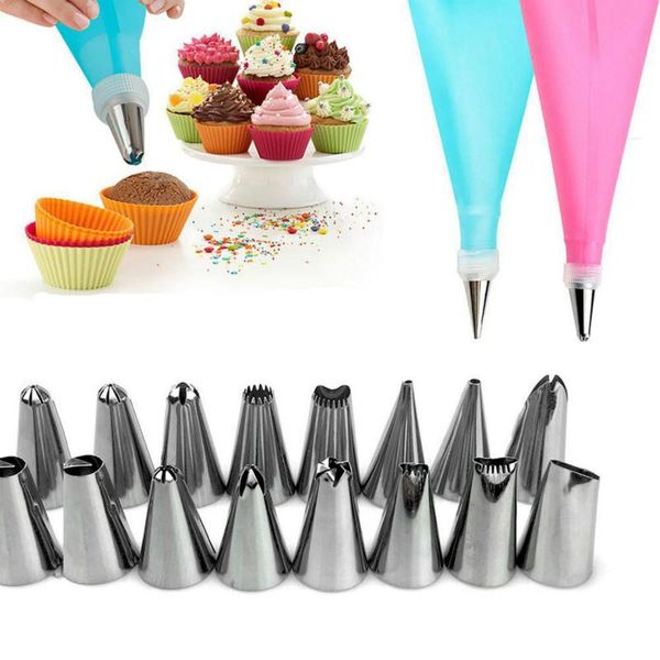 baking & pastry tools 18pcs/set silicone diy icing piping cream bags + 16pcs nozzle tips set cake decorating mould converter
baking & pastry tools 18pcs/set silicone diy icing piping cream bags + 16pcs nozzle tips set cake decorating mould converter