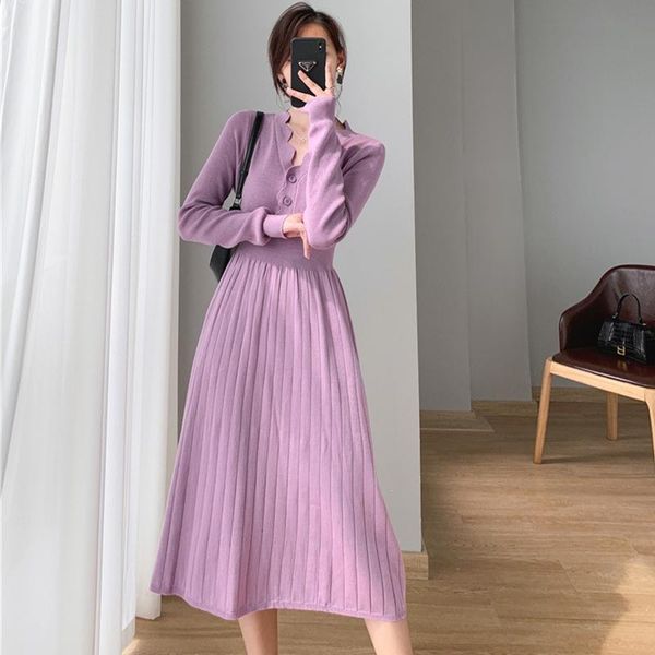 casual dresses fashion autumn winter women vintage v-neck long sleeve midi party dress elegant solid knitted inner-match female, Black;gray
casual dresses fashion autumn winter women vintage v-neck long sleeve midi party dress elegant solid knitted inner-match female, Black;gray