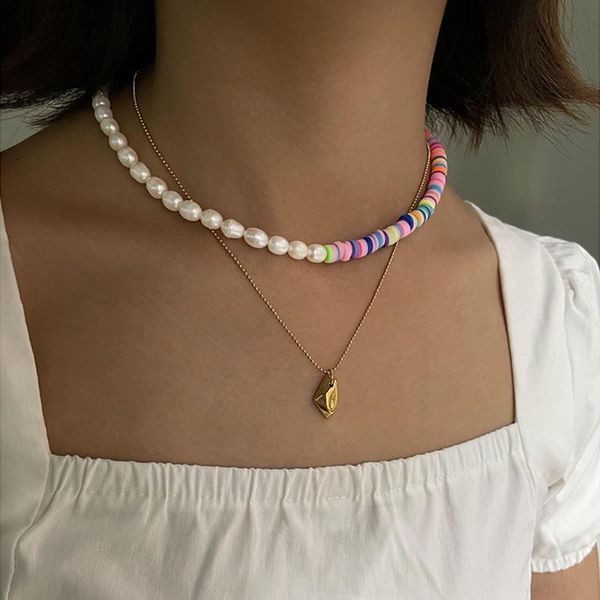 chokers peri'sbox boho baroque pearl soft pottery beaded choker rainbow polymer clay bead collar necklaces for women summer jewelry, Golden;silver
chokers peri'sbox boho baroque pearl soft pottery beaded choker rainbow polymer clay bead collar necklaces for women summer jewelry, Golden;silver