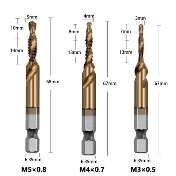 hand tools combination 1/4" hex twist tap drill hss m3-m10 bit screw countersink hexagonal handle metric taps cobalt plated
hand tools combination 1/4" hex twist tap drill hss m3-m10 bit screw countersink hexagonal handle metric taps cobalt plated