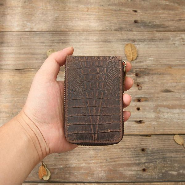 card holders men's short holder, crocodile pattern multi-card large-capacity coin purse, leather wallet, Brown;gray
card holders men's short holder, crocodile pattern multi-card large-capacity coin purse, leather wallet, Brown;gray