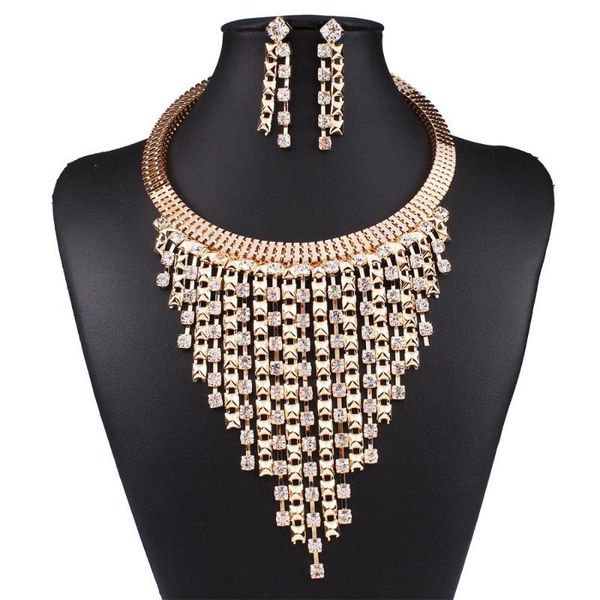 earrings & necklace classic elegant muiltilayer tassel crystal bridal jewelry sets african rhinestone wedding jewelery set, Silver
earrings & necklace classic elegant muiltilayer tassel crystal bridal jewelry sets african rhinestone wedding jewelery set, Silver