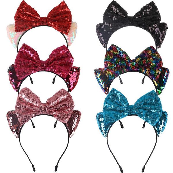 hair accessories girls cat ears hairbands big sequin bows headbands for children party fashion, Slivery;white
hair accessories girls cat ears hairbands big sequin bows headbands for children party fashion, Slivery;white