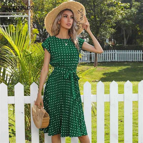 summer women polka dot short sleeve dress casual bandage party pleated midi dresses elegant green office lady clothing 210701, Black;gray
summer women polka dot short sleeve dress casual bandage party pleated midi dresses elegant green office lady clothing 210701, Black;gray