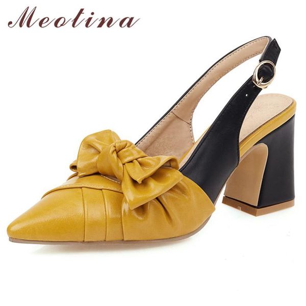 dress shoes meotina bow super high heels pumps slingbacks women pointed toe block heel ladies summer party yellow size 43, Black
dress shoes meotina bow super high heels pumps slingbacks women pointed toe block heel ladies summer party yellow size 43, Black