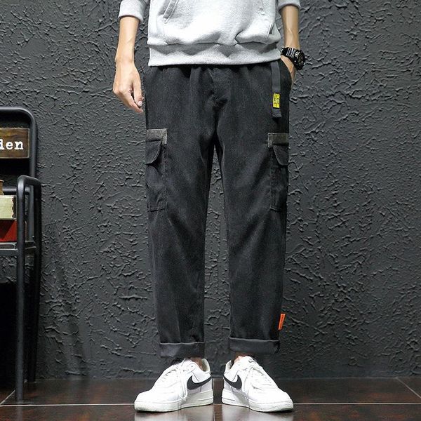 men's pants 2021 summer overalls korean style hip-hop street trend fashion casual loose multi-belt plus size, Black
men's pants 2021 summer overalls korean style hip-hop street trend fashion casual loose multi-belt plus size, Black