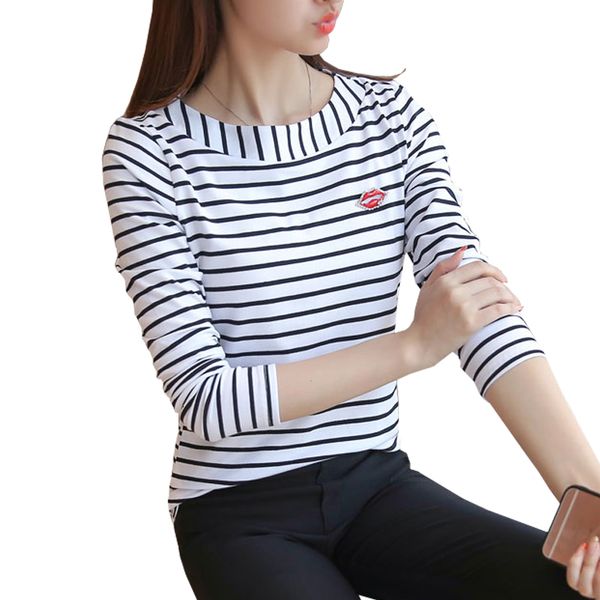 women's sweaters female shirt striped autumn fashions of women manga long cotton black white plus size woman xxxl clothes sdk5, White;black
women's sweaters female shirt striped autumn fashions of women manga long cotton black white plus size woman xxxl clothes sdk5, White;black