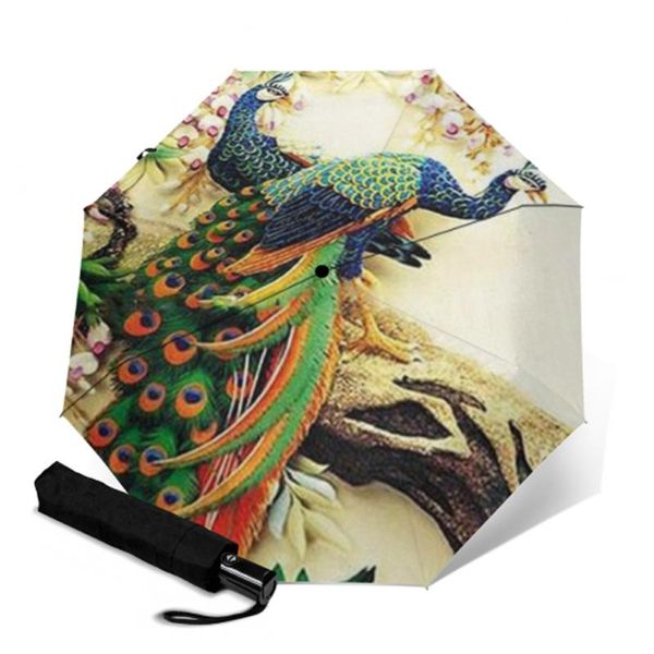umbrellas fully auto open & close travel umbrella pongee 8 bone anti-uv 3 folding peacock printing sun accept customized design
umbrellas fully auto open & close travel umbrella pongee 8 bone anti-uv 3 folding peacock printing sun accept customized design