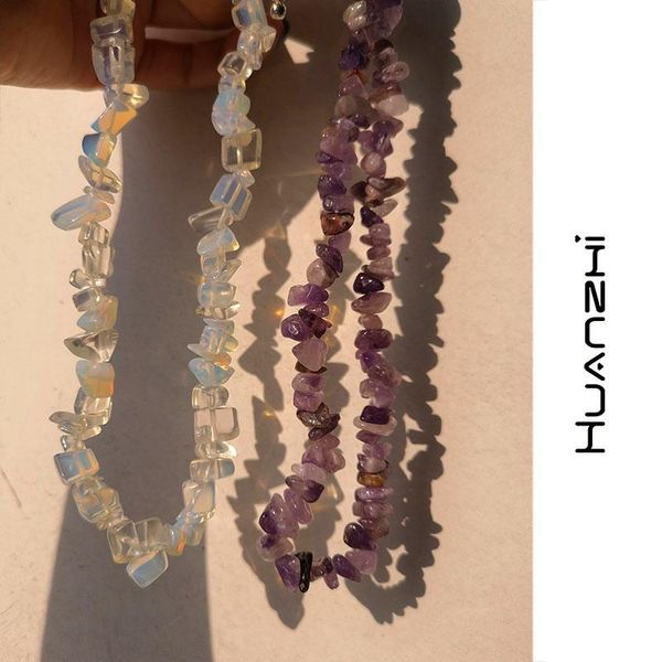 chokers huanzhi 2021 colorful transparent purple natural irregular stone shiny crystal choker necklace for women party jewelry ins, Golden;silver
chokers huanzhi 2021 colorful transparent purple natural irregular stone shiny crystal choker necklace for women party jewelry ins, Golden;silver