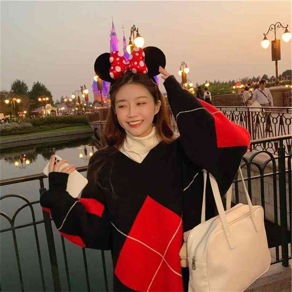 women casual sweater and pullovers black white argyle korean chic pullover jumpers knitted 210430, Black;gray
women casual sweater and pullovers black white argyle korean chic pullover jumpers knitted 210430, Black;gray