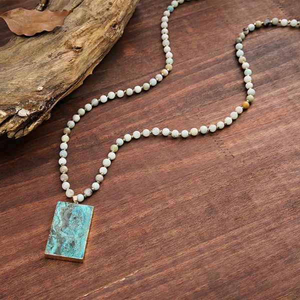 pendant necklaces drop shopping boho amazonite beaded strand natural square ocean stone long necklace jewelry for women, Silver
pendant necklaces drop shopping boho amazonite beaded strand natural square ocean stone long necklace jewelry for women, Silver