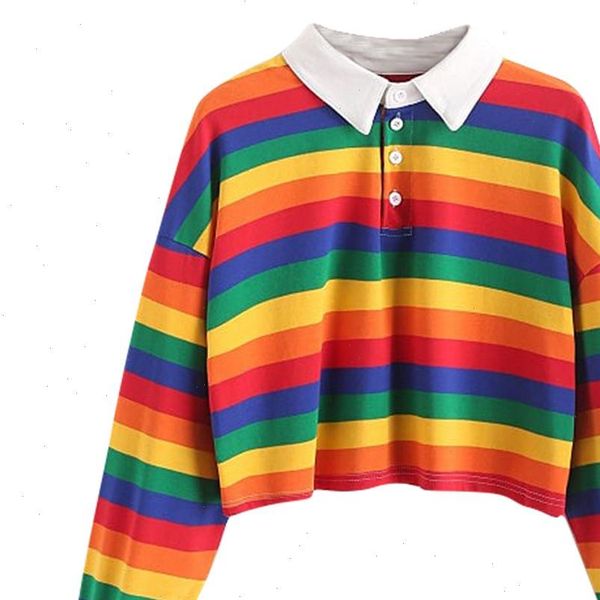 autumn women shirt blouse ladies rainbow fashion color stripes european shirts female womens and blouses, White
autumn women shirt blouse ladies rainbow fashion color stripes european shirts female womens and blouses, White