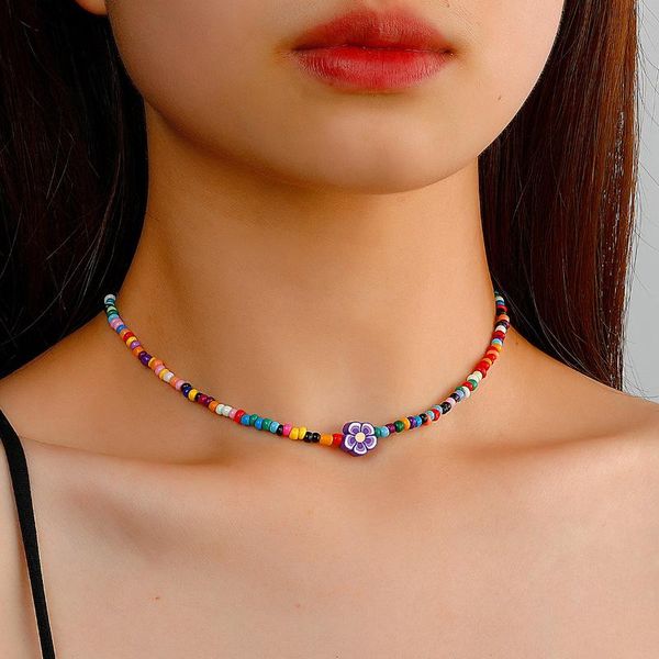 chains bohemia rainbow seed beads necklace simple choker women's fashion wild sweet colorful collar jewelry gift, Silver
chains bohemia rainbow seed beads necklace simple choker women's fashion wild sweet colorful collar jewelry gift, Silver