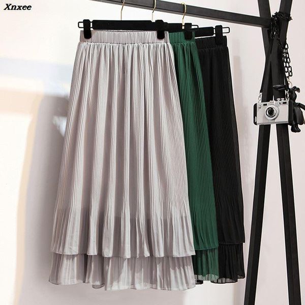 skirts women chiffon pleated skirt vintage high waist womens saia long rokken 2021 summer style jupe femme ruffles xnxee, Black
skirts women chiffon pleated skirt vintage high waist womens saia long rokken 2021 summer style jupe femme ruffles xnxee, Black