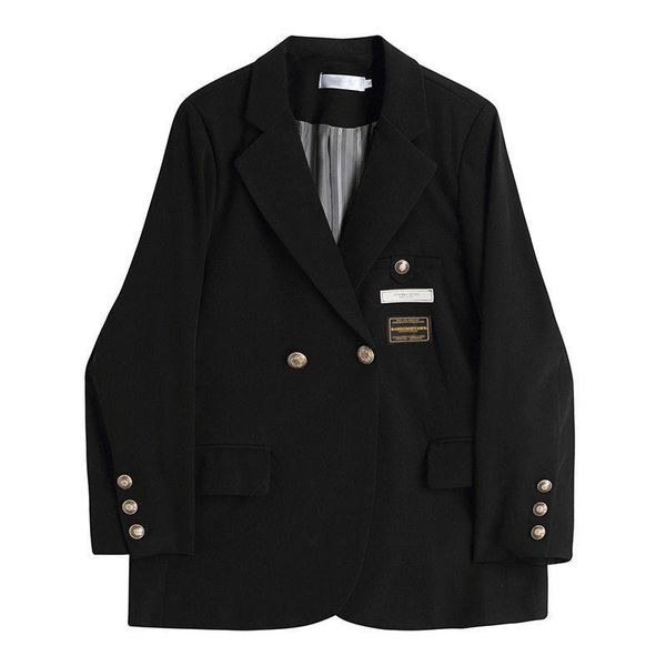women's suits & blazers japanese black blazer women youth college style office lady jacket street temperament embroidery 2021 autumn c, White;black
women's suits & blazers japanese black blazer women youth college style office lady jacket street temperament embroidery 2021 autumn c, White;black