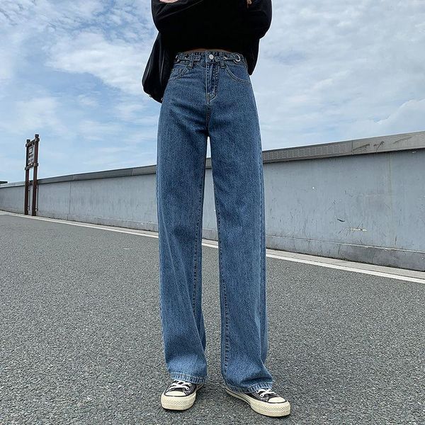 women high waist jeans plus size street style adjustable strap summer thin denim pants cotton loose coated vintage washed women's, Blue
women high waist jeans plus size street style adjustable strap summer thin denim pants cotton loose coated vintage washed women's, Blue