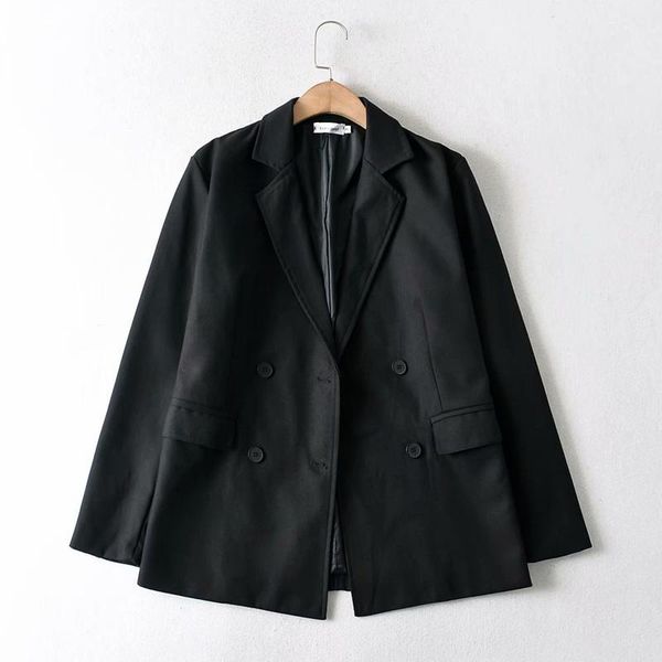 european and american 2021 spring women's casual lapel long sleeve loose suit coat suits & blazers, White;black
european and american 2021 spring women's casual lapel long sleeve loose suit coat suits & blazers, White;black