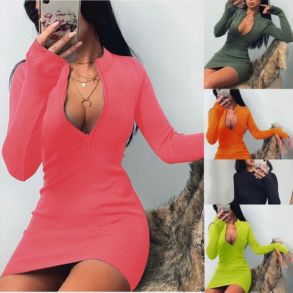 fashion spring zip up sweater women dresses bodycon long sleeve knitted sweaters slim mini warm casual clothes, Black;gray
fashion spring zip up sweater women dresses bodycon long sleeve knitted sweaters slim mini warm casual clothes, Black;gray