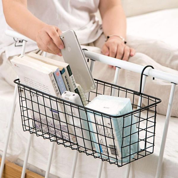 1pc iron hanging canddy bedside storage basket cosmetic books sundries organizer bedromm rack shelves home box baskets
1pc iron hanging canddy bedside storage basket cosmetic books sundries organizer bedromm rack shelves home box baskets