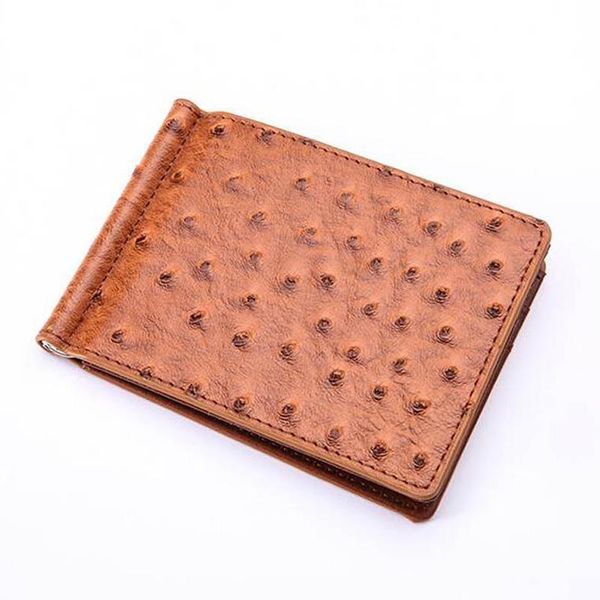 slim ostrich pattern leather mens money clip wallet with 4 card slots cash holder clamp small purse for man, Red;black
slim ostrich pattern leather mens money clip wallet with 4 card slots cash holder clamp small purse for man, Red;black