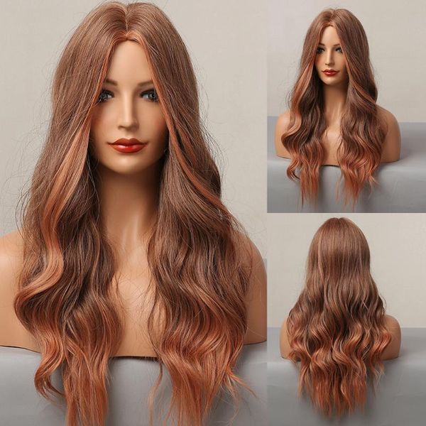synthetic wigs alan eaton ombre red brown orange copper highlight women middle part long water wave heat resistant cosplay hair, Black
synthetic wigs alan eaton ombre red brown orange copper highlight women middle part long water wave heat resistant cosplay hair, Black