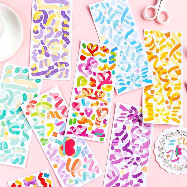 3 sheets/pack colorful decorative colored ribbon heart adhesive sticker decorative labels gift bags boxes wrapping stickers
3 sheets/pack colorful decorative colored ribbon heart adhesive sticker decorative labels gift bags boxes wrapping stickers