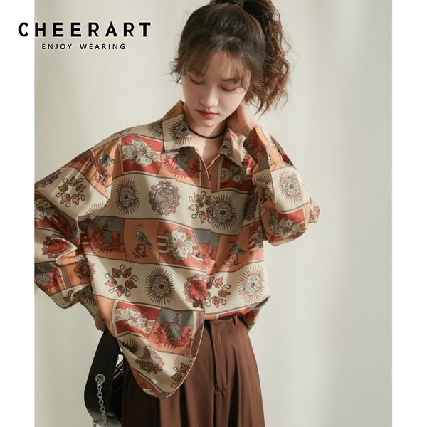vintage shirt long sleeve print button up collar retro women and blouse loose oversized 210427, White
vintage shirt long sleeve print button up collar retro women and blouse loose oversized 210427, White