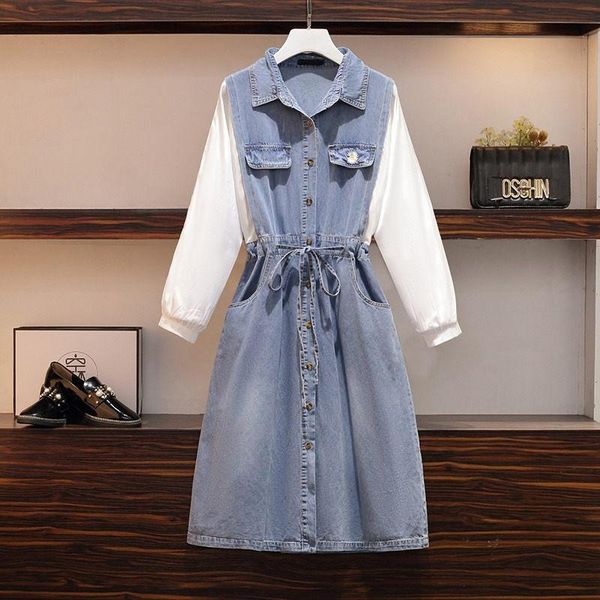 casual dresses dress plus size women's autumn 2021 stitching denim midi long sleeve fashion embroidery jeans shirt vestidos y077, Black;gray
casual dresses dress plus size women's autumn 2021 stitching denim midi long sleeve fashion embroidery jeans shirt vestidos y077, Black;gray