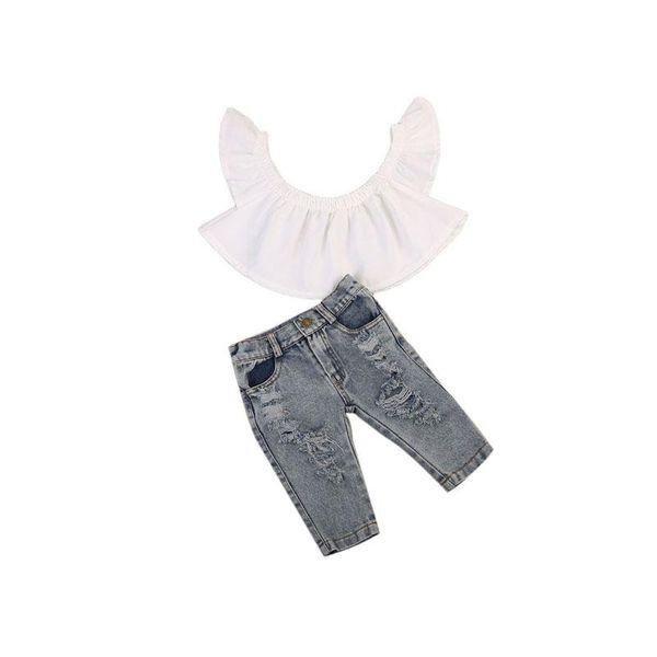 clothing sets fashion casual born toddler baby girls short sleeve off shoulder pullover white shirt denim pants outfit summer
clothing sets fashion casual born toddler baby girls short sleeve off shoulder pullover white shirt denim pants outfit summer