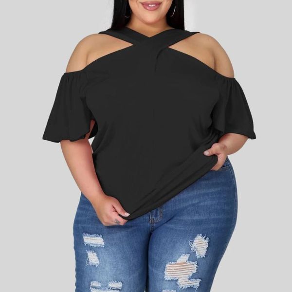 women's t-shirt vavcy 2021 summer black off the shoulder lounge women, White
women's t-shirt vavcy 2021 summer black off the shoulder lounge women, White
