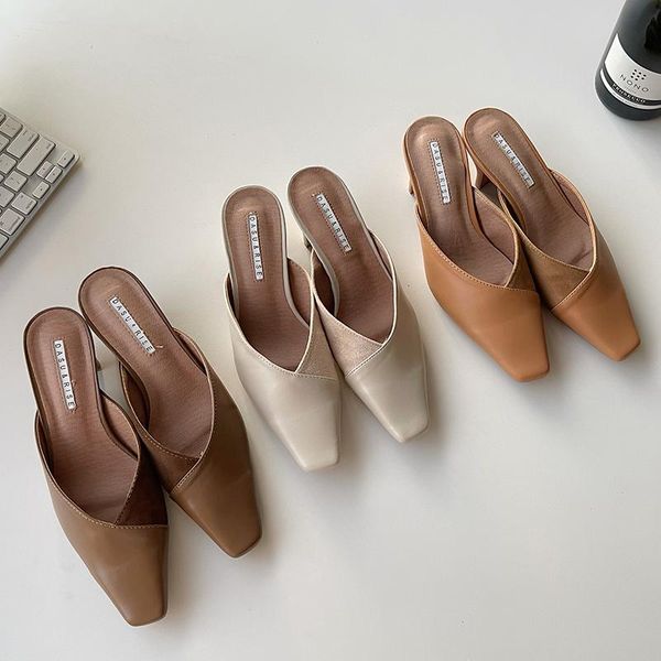 slippers fashion women mixed color ladies slides thin mid heels shallow slip on mules shoes elegant dress sandals brown, Black
slippers fashion women mixed color ladies slides thin mid heels shallow slip on mules shoes elegant dress sandals brown, Black