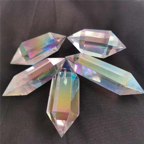 1pc 5-6cm natural clear quartz crystal hexagonal double terminated points prism electroplated wand angel aura reiki decorative
1pc 5-6cm natural clear quartz crystal hexagonal double terminated points prism electroplated wand angel aura reiki decorative