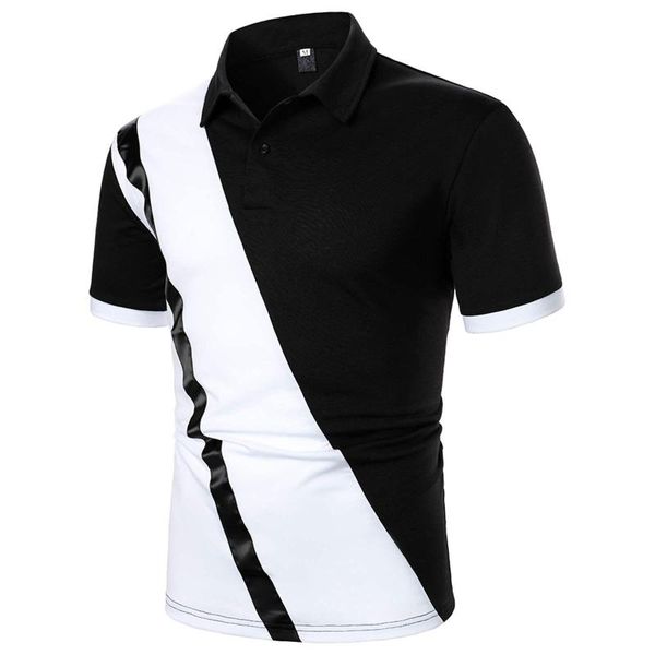 men's polos fashion spring and summer leisure patchwork turn down collar shirt short sleeves casual beach camisa masculina#g3, White;black
men's polos fashion spring and summer leisure patchwork turn down collar shirt short sleeves casual beach camisa masculina#g3, White;black