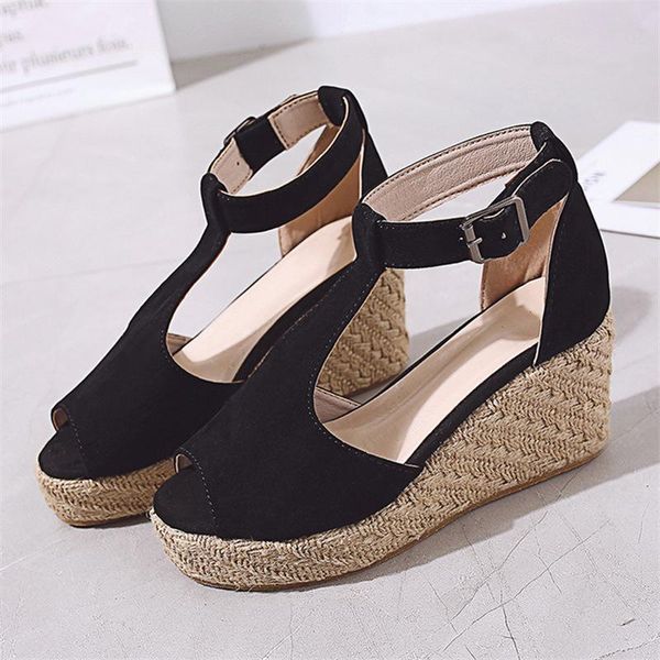 sweet peep toe gladiator wedges sandals high cover heel platform ladies solid buckle strap summer women shoes rubber, Black
sweet peep toe gladiator wedges sandals high cover heel platform ladies solid buckle strap summer women shoes rubber, Black