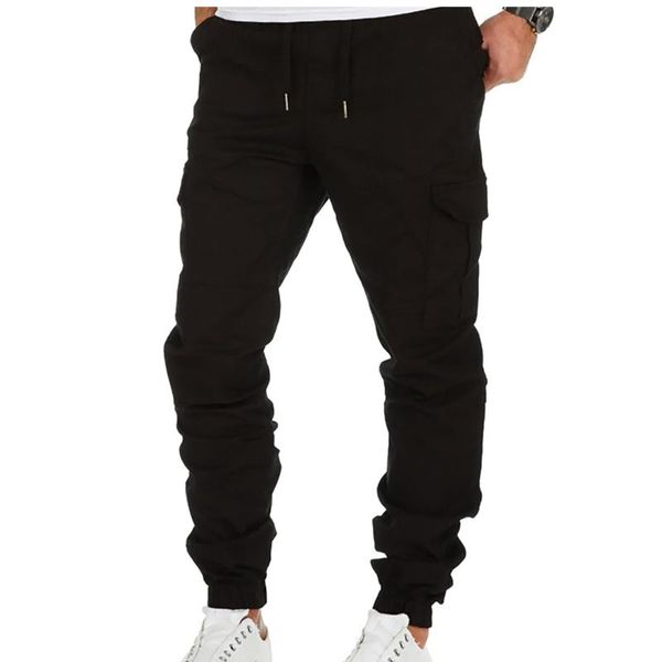 men's pants solid cargo mens casual fitness bodybuilding pocket straight long trousers harajuku streetwear, Black
men's pants solid cargo mens casual fitness bodybuilding pocket straight long trousers harajuku streetwear, Black