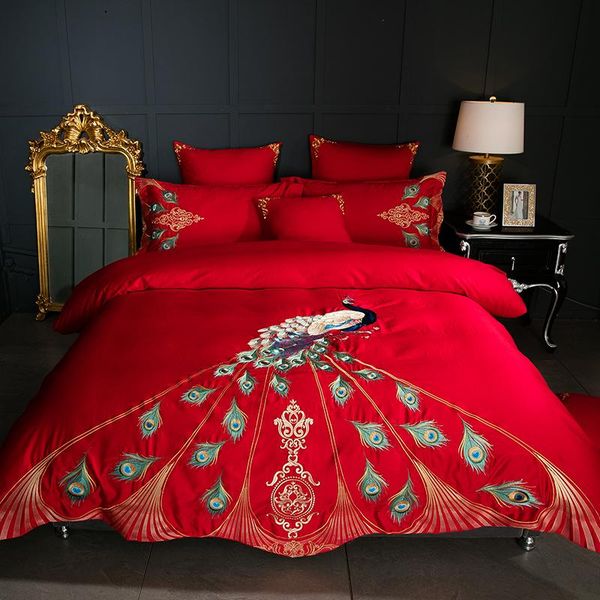 bedding sets red luxury 1000tc egyptian cotton chinese style wedding sheet peacock cover pillowcases bed set embroidery duvet
bedding sets red luxury 1000tc egyptian cotton chinese style wedding sheet peacock cover pillowcases bed set embroidery duvet