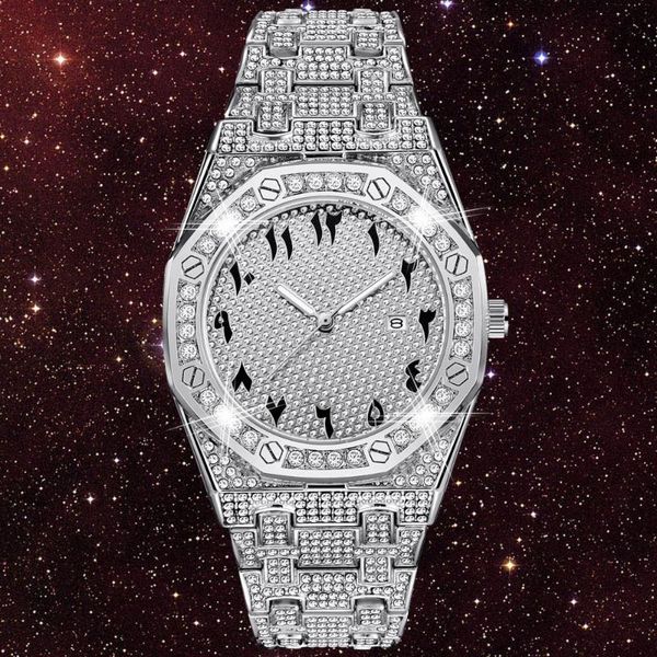 wristwatches hip hop luxury mens quartz wrist watch iced out diamond men's watches auto date silver steel men waterproof male clock, Slivery;brown
wristwatches hip hop luxury mens quartz wrist watch iced out diamond men's watches auto date silver steel men waterproof male clock, Slivery;brown