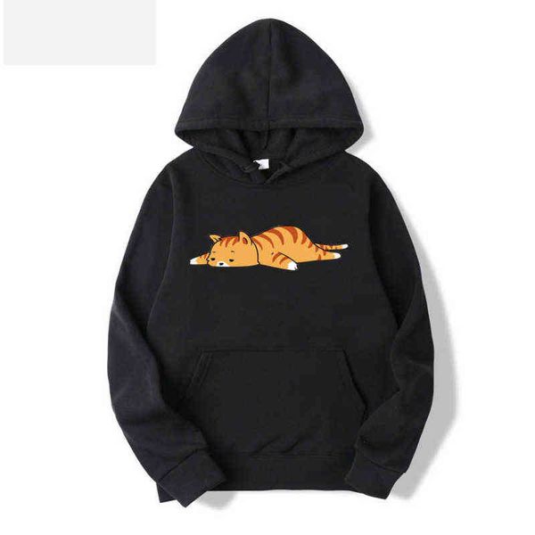 hoodies men's 2021 fall winter new fleece pullover hoodie women cartoon lazy cat print casual loose men hoody homme jacket 3xl selling, Black
hoodies men's 2021 fall winter new fleece pullover hoodie women cartoon lazy cat print casual loose men hoody homme jacket 3xl selling, Black