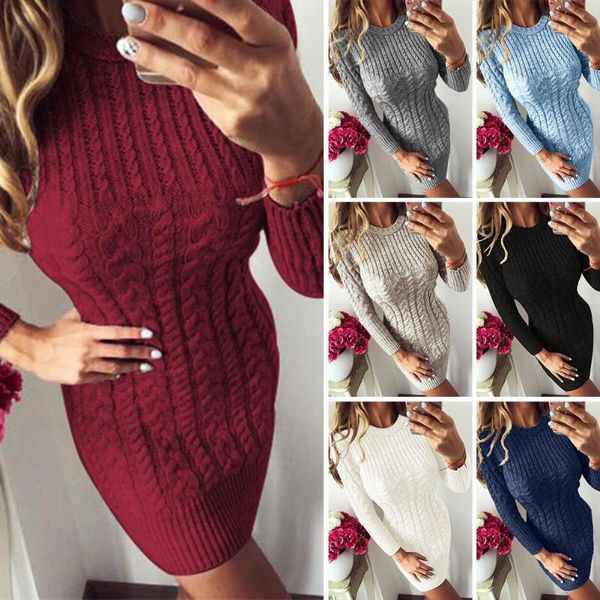 casual dresses sanwood winter solid color o-neck long sleeve knitted sweater women bodycon mini dress, Black;gray
casual dresses sanwood winter solid color o-neck long sleeve knitted sweater women bodycon mini dress, Black;gray