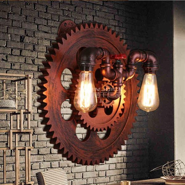 wall lamp loft vintage industrial e27 edison wrought iron gear lights retro metal water pipe sconces cafe club store decor
wall lamp loft vintage industrial e27 edison wrought iron gear lights retro metal water pipe sconces cafe club store decor