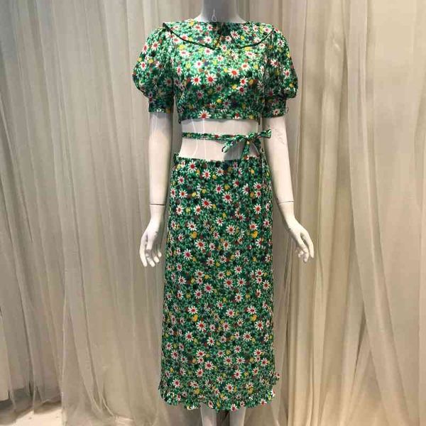 two piece dress set women bandage crop summer print prairie chic+high waist midi skirt u463, White
two piece dress set women bandage crop summer print prairie chic+high waist midi skirt u463, White