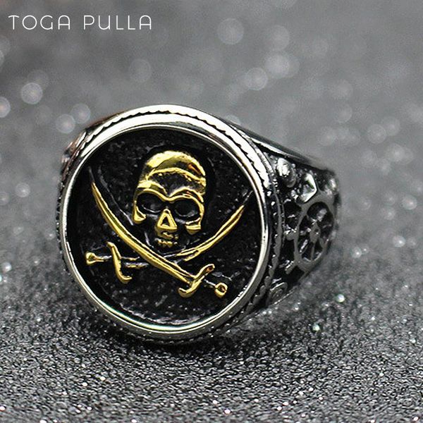 cluster rings vintage hip hop pirate skull ring men boys 316l stainless steel punk biker rudder male gothic skeleton ghost jewelry, Golden;silver
cluster rings vintage hip hop pirate skull ring men boys 316l stainless steel punk biker rudder male gothic skeleton ghost jewelry, Golden;silver