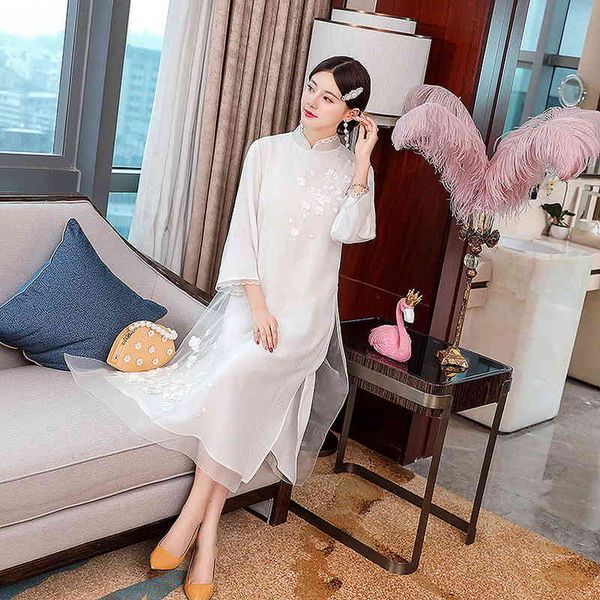 dresses quaity brand chinese autumn women luxurious embroidery 3/4 sleeve mid-calf white wine red clothing 50s 60s, Black;gray
dresses quaity brand chinese autumn women luxurious embroidery 3/4 sleeve mid-calf white wine red clothing 50s 60s, Black;gray