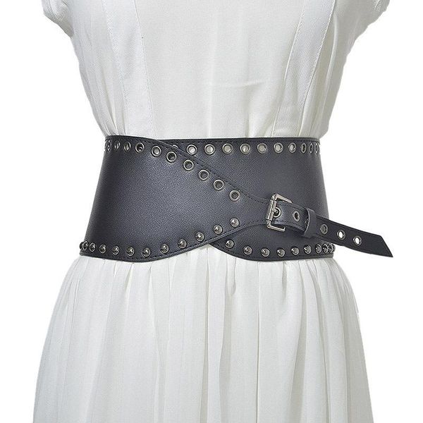 belts elastic wide punk style women leather fashion metal retro rivets for pin buckle accessories, Black;brown
belts elastic wide punk style women leather fashion metal retro rivets for pin buckle accessories, Black;brown