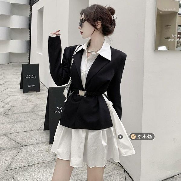 women's suits & blazers suit spring and autumn 2021 medium length lace up waist closing + shirt dress two-piece set, White;black
women's suits & blazers suit spring and autumn 2021 medium length lace up waist closing + shirt dress two-piece set, White;black