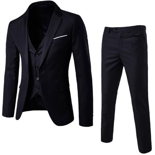 men's suits & blazers fashion slim business casual clothing groomsman three-piece suit jacket pants trousers vest sets, White;black
men's suits & blazers fashion slim business casual clothing groomsman three-piece suit jacket pants trousers vest sets, White;black