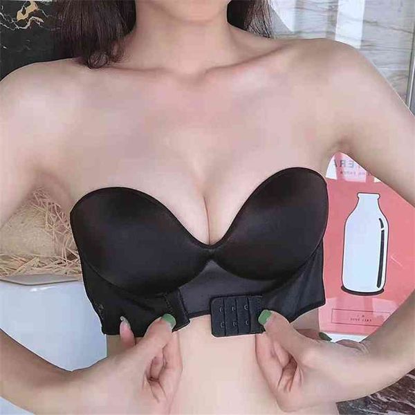 women push up strapless bra lingerie backless invisible brassiere seamless 1/2 cup bralette underwear for wedding dress 210728, Red;black
women push up strapless bra lingerie backless invisible brassiere seamless 1/2 cup bralette underwear for wedding dress 210728, Red;black
