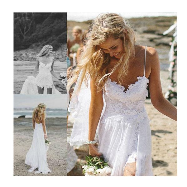beach wedding dresses 2021 a line chiffon spaghetti straps side split lace bridal gowns for party, White
beach wedding dresses 2021 a line chiffon spaghetti straps side split lace bridal gowns for party, White