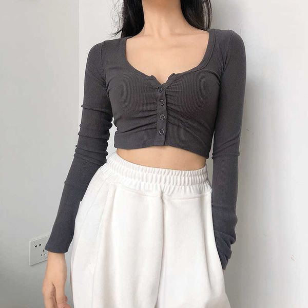 womengaga women v neck button front long sleeve crop with ruched detail full t shirt summer korean qd5w 210603, White
womengaga women v neck button front long sleeve crop with ruched detail full t shirt summer korean qd5w 210603, White