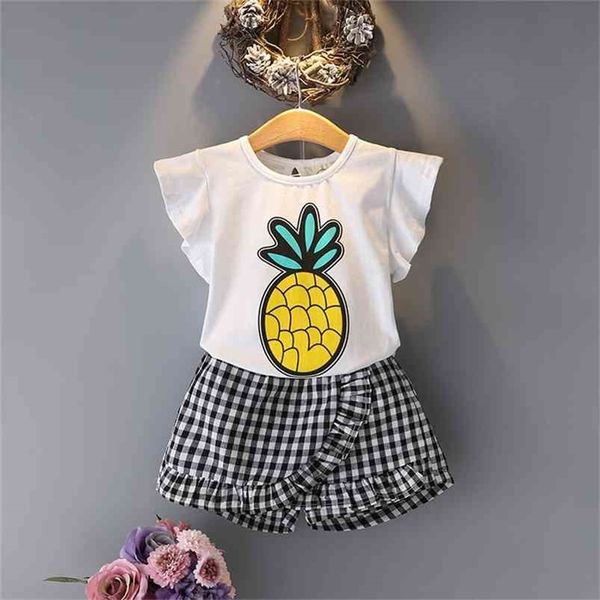 summer girls' clothing sets elegant princess fruit t-shirt +printed plaid skirt 2pcs suit kids clothes children 210625, White
summer girls' clothing sets elegant princess fruit t-shirt +printed plaid skirt 2pcs suit kids clothes children 210625, White